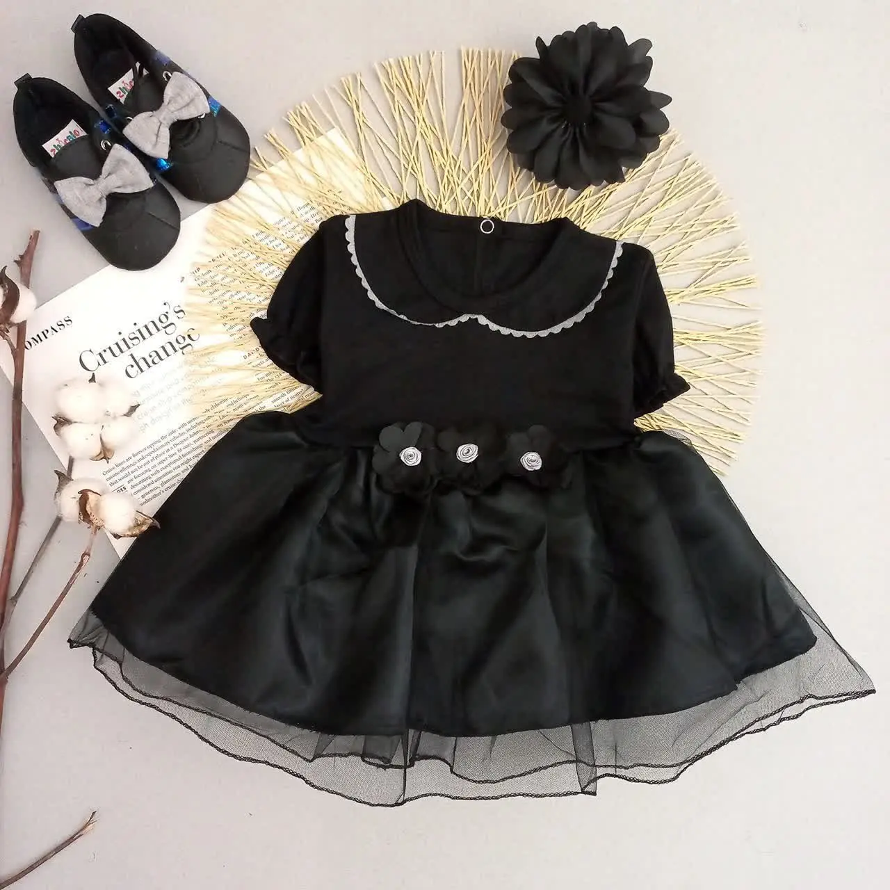 🏴پیراهن تور دخترانه مشکی🏴
