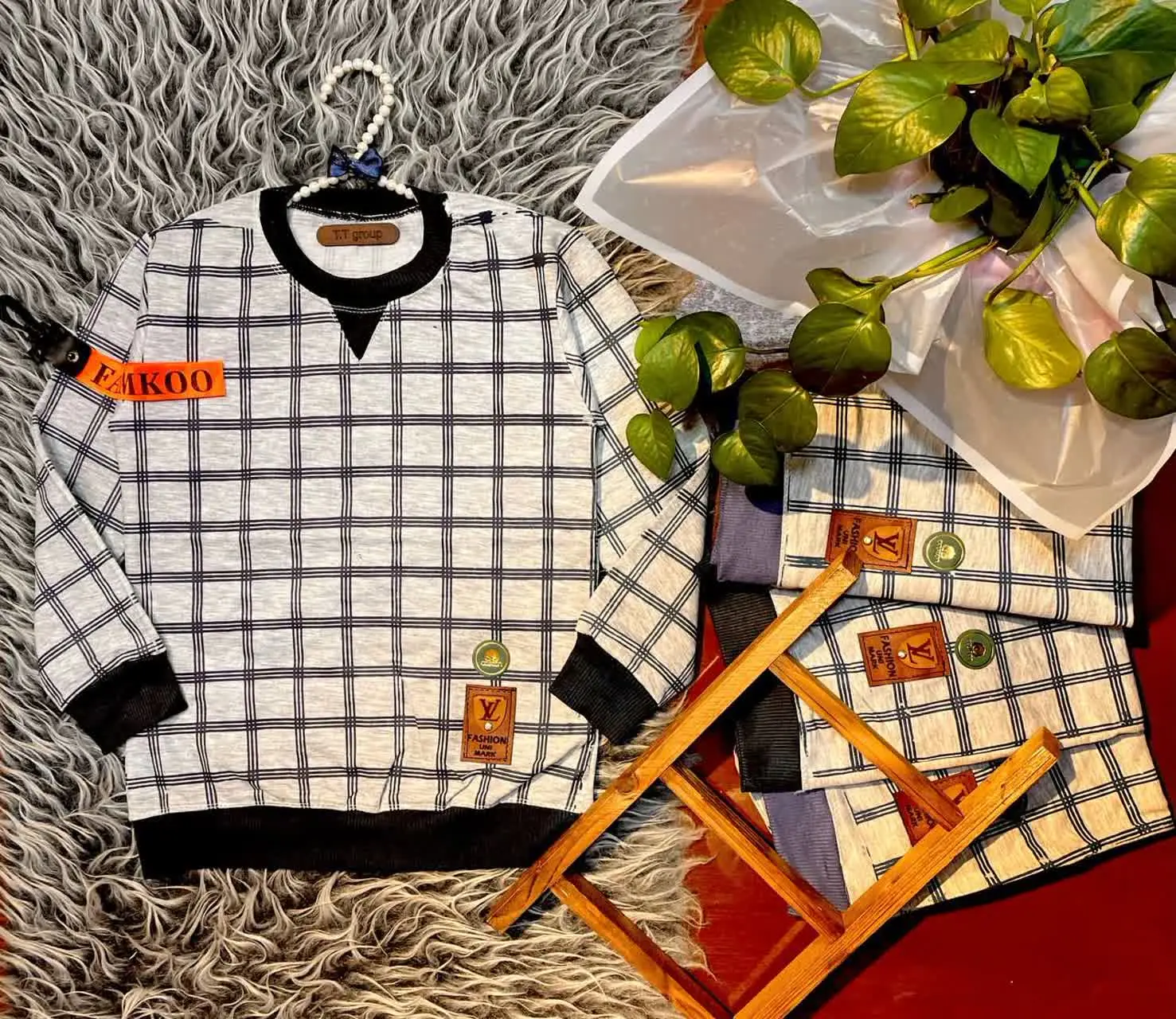 🧶 بلوز تک پسرانه 🔥 یقه اسلپدوزی
