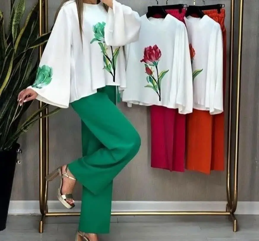 🍃نام: شومیز شلوار گل رزطا
