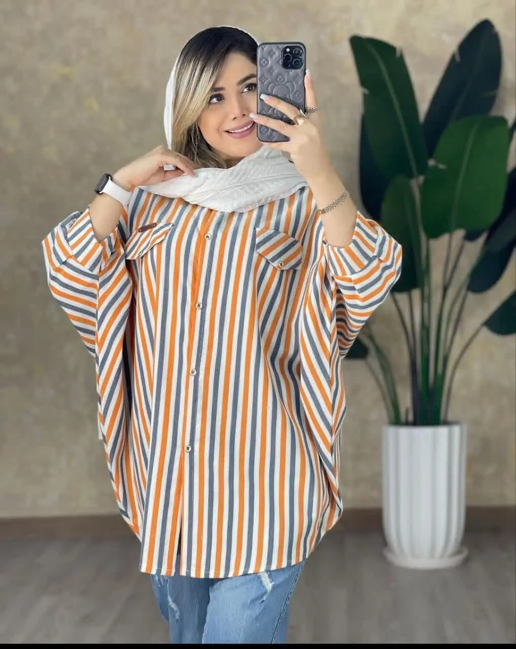 نام: مانتو پانچ راه راه
