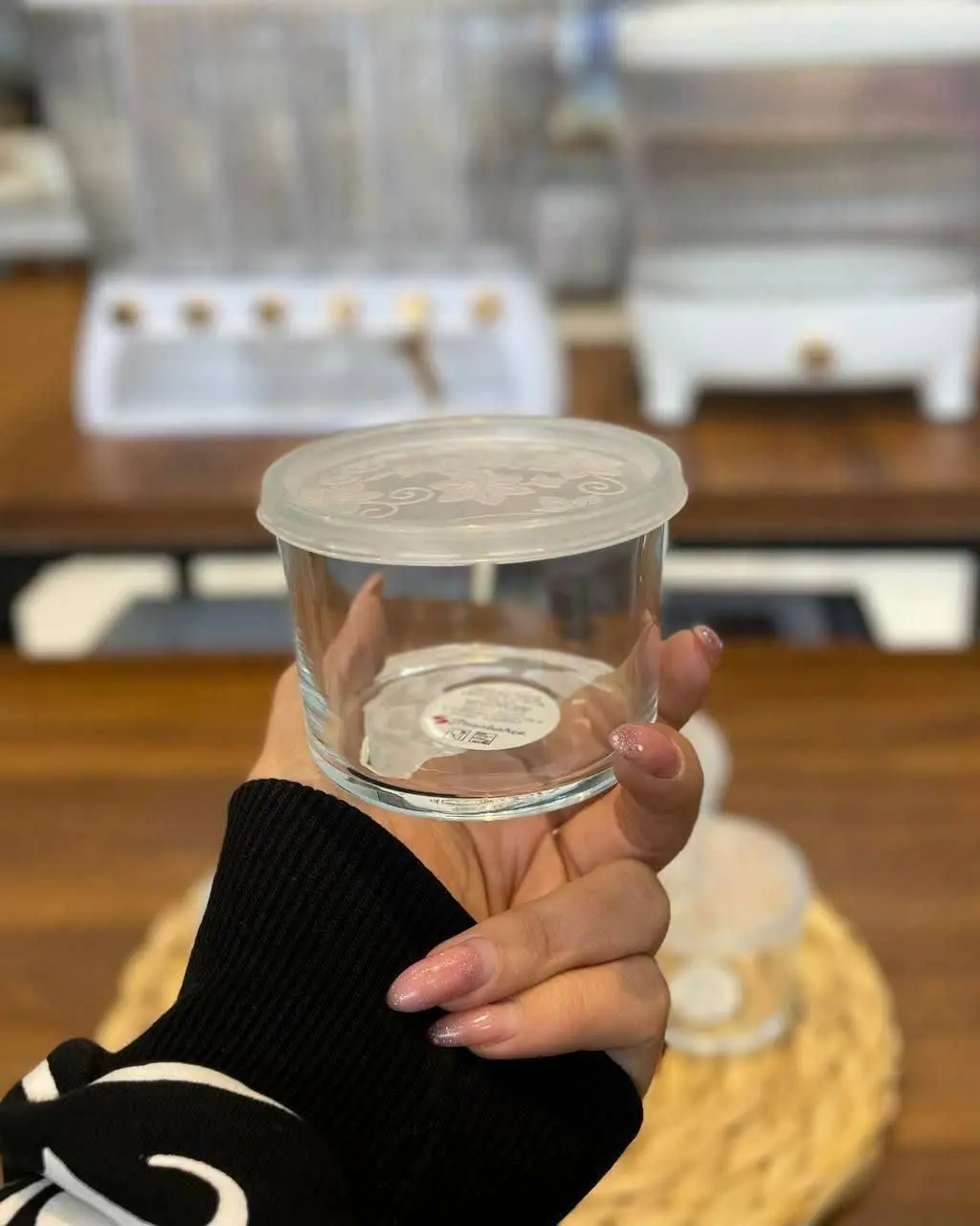 پیاله شیشه ای درب دار برند...