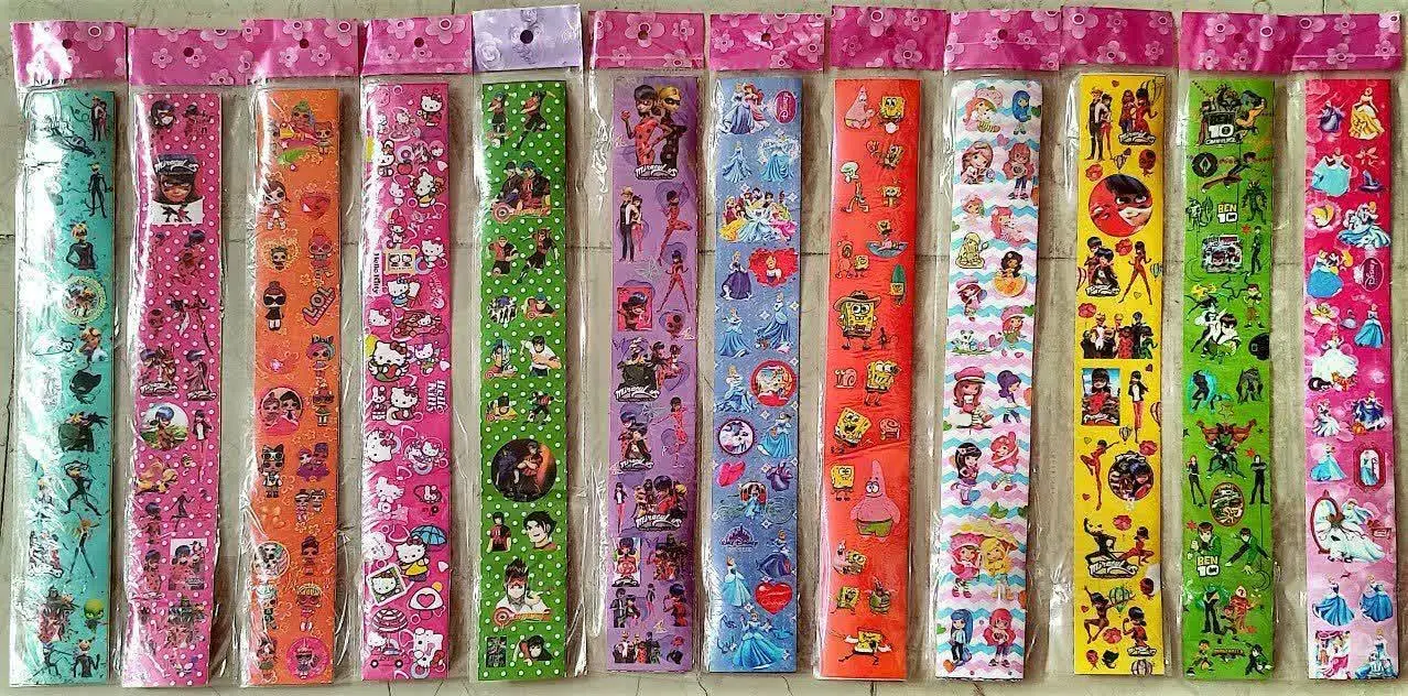 برچسب باریک بلند فانتزی در طرح‌های متنوع و پرفروش 
