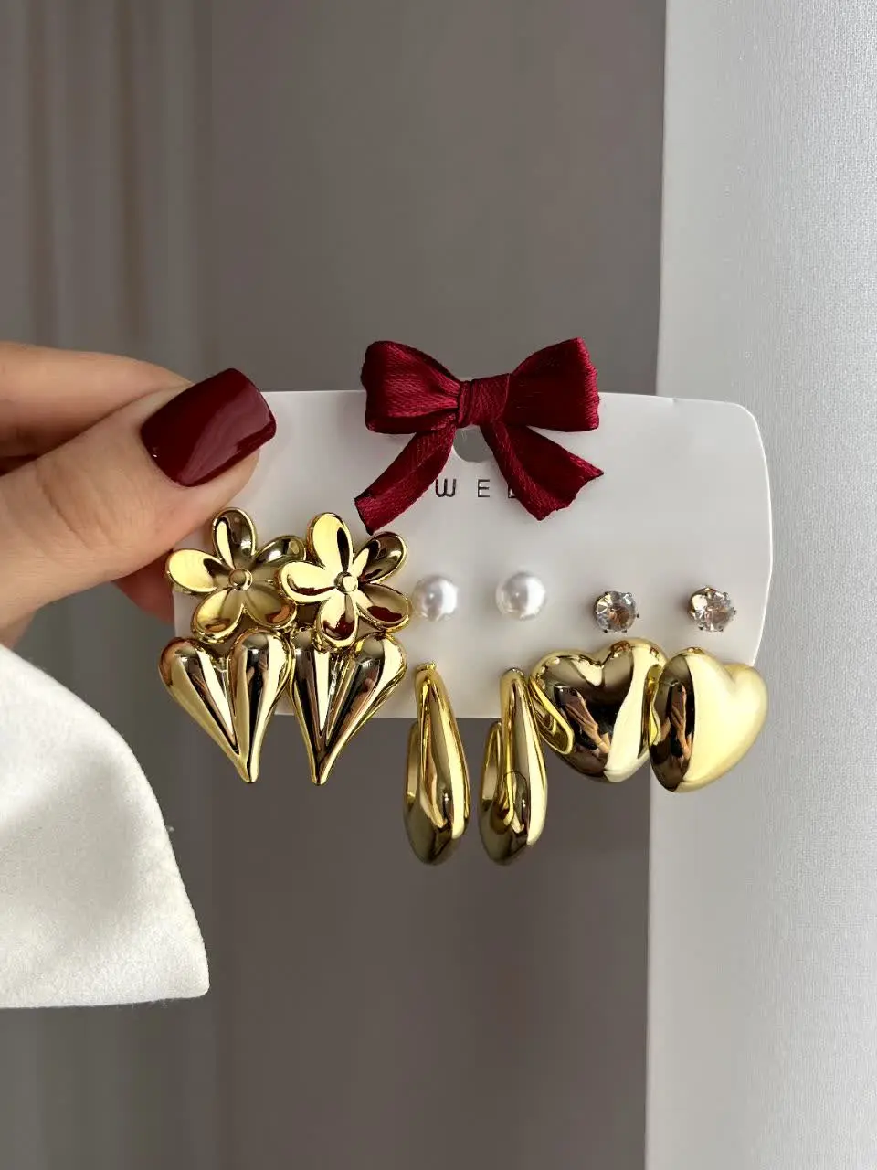 💍پک گوشواره آب نقره طلایی 🤗