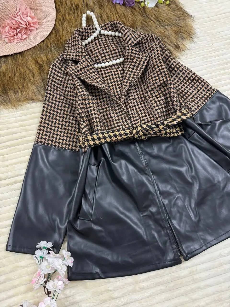 ✔️نام: مانتو کتی ترکیبی کمربنددار 
