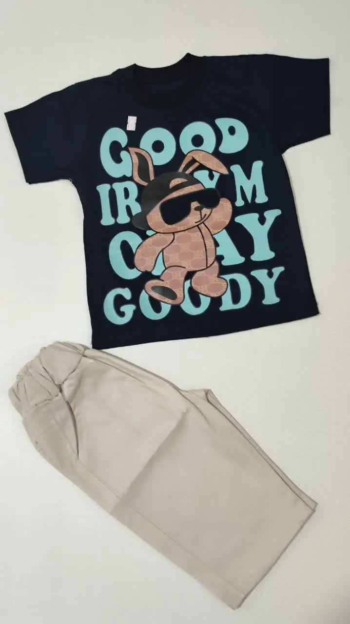 🍃 ست تیشرت و شلوارک پشت چاپ اسپرت
