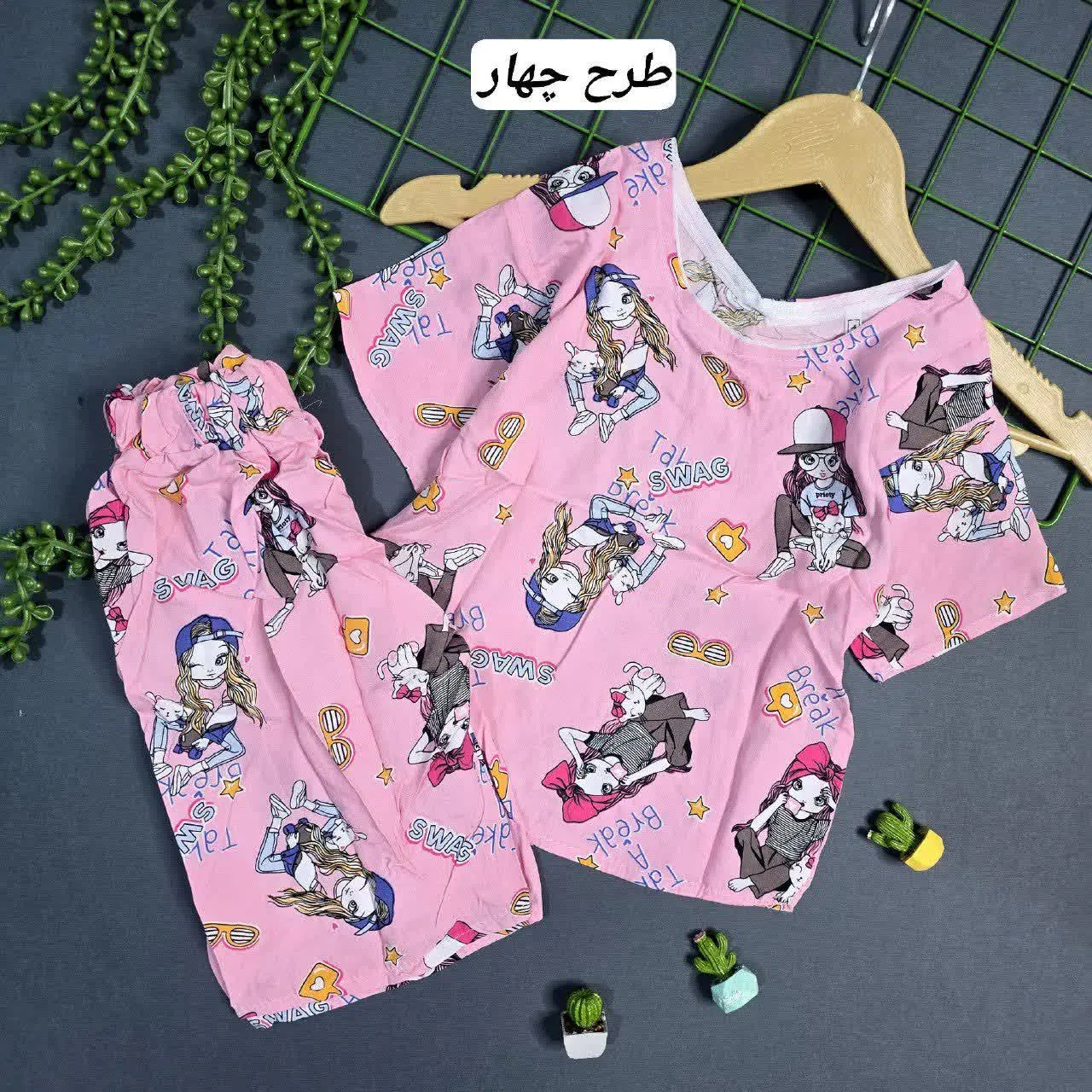 👚 نام: ست بلوز شلوارک دخترانه نخی
