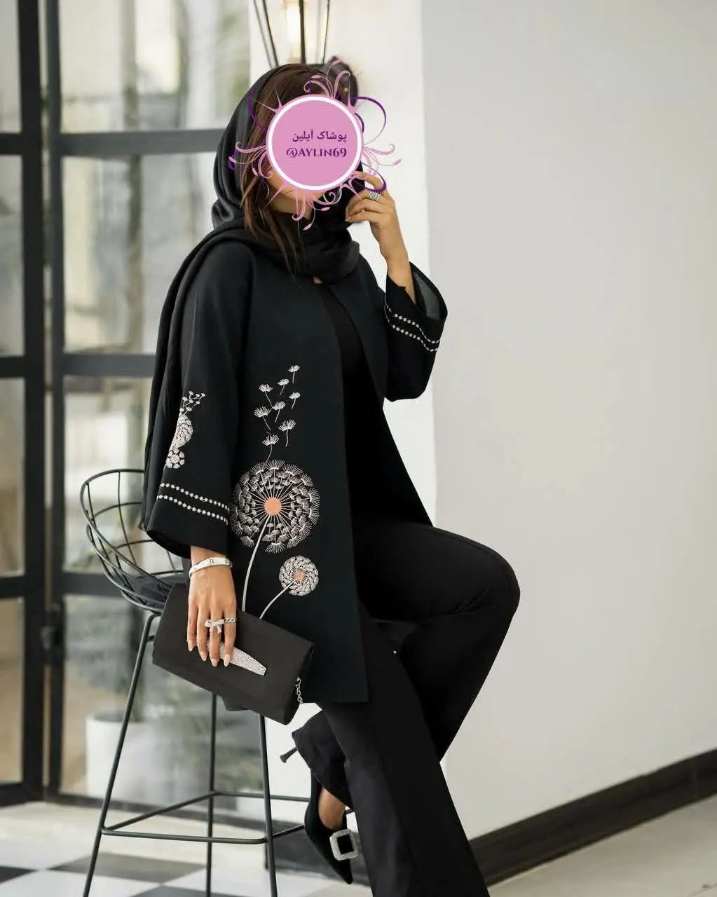 🌺 👗 مانتو گلدوزی شاپرک
