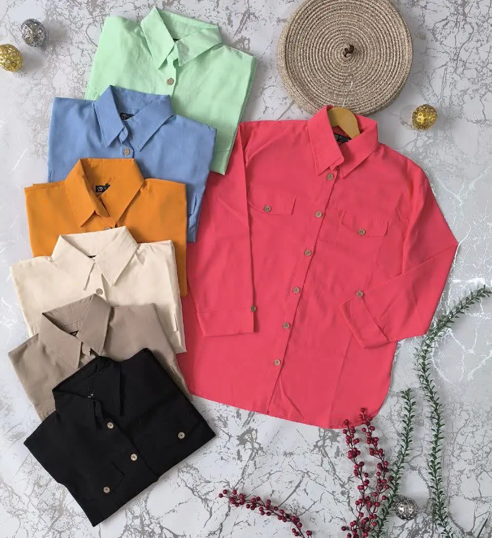 ✅شومیز پشت دکمه، جنس لینن