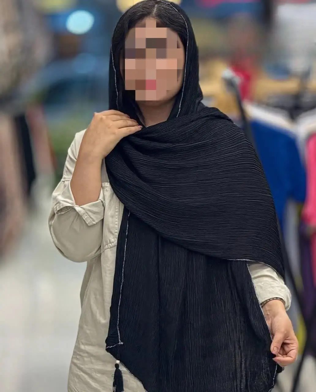 🎀 شال پلیسه دور لمه شارژ شد😍