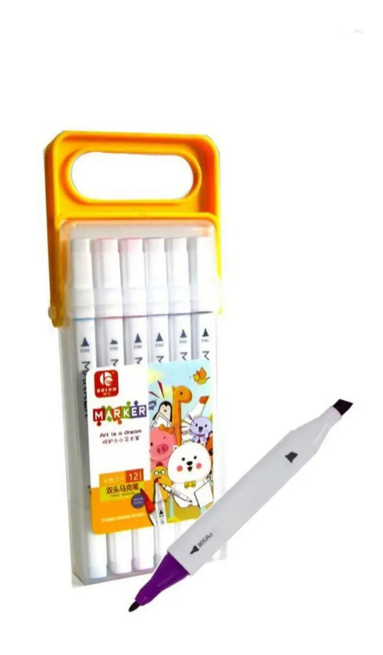 ماژیک ۱۲ رنگ دو سر
