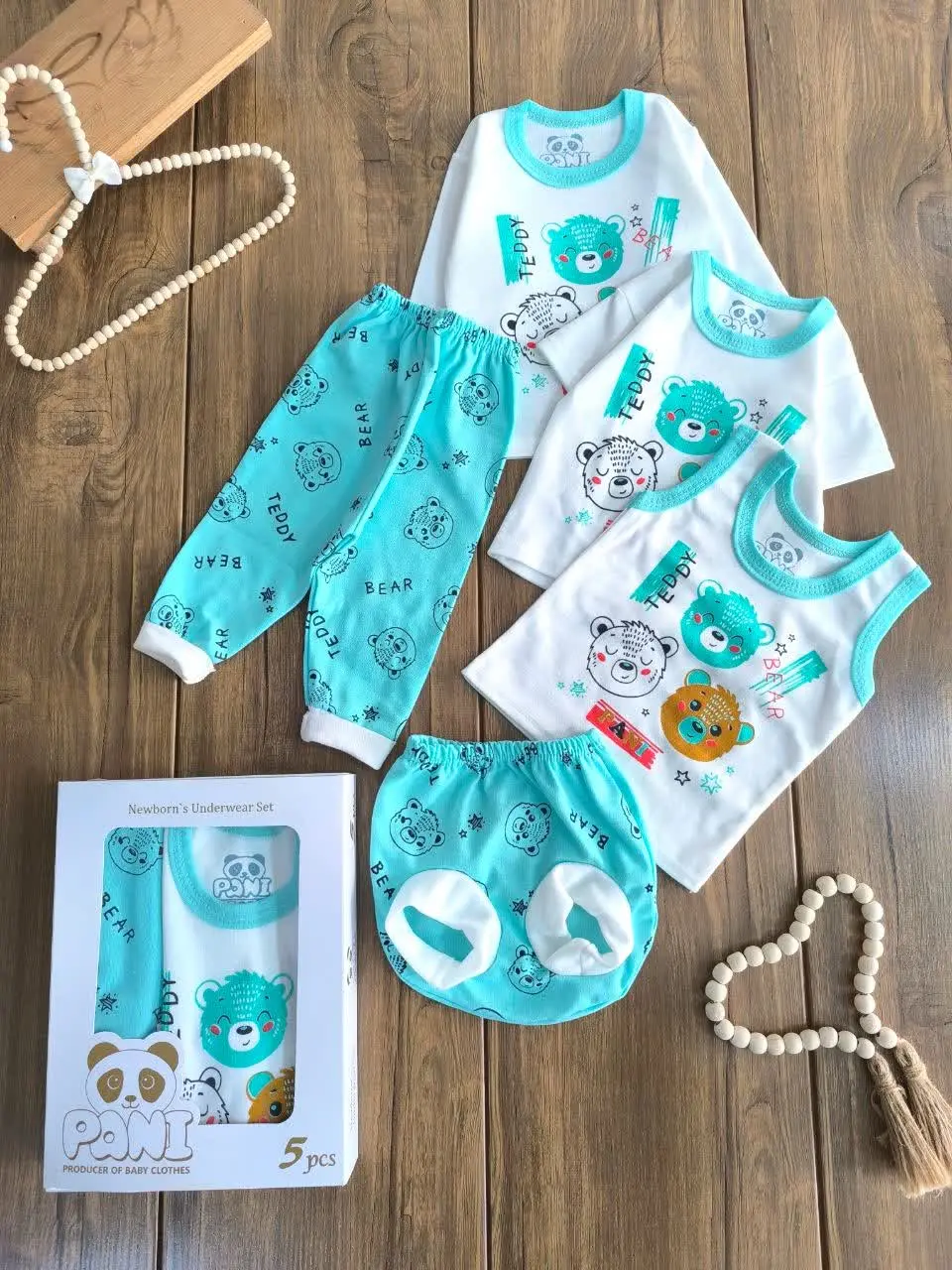 پنج تیکه نوزادی جعبه‌ای تدی
