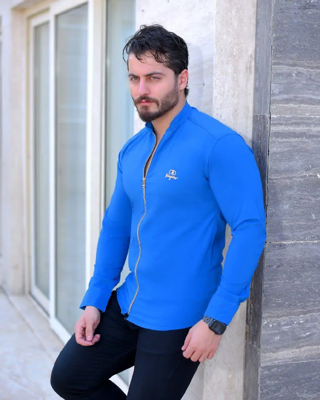 🔵 پیراهن مردانه مدل ARKA (آبی) کد ۶۱۲۳
