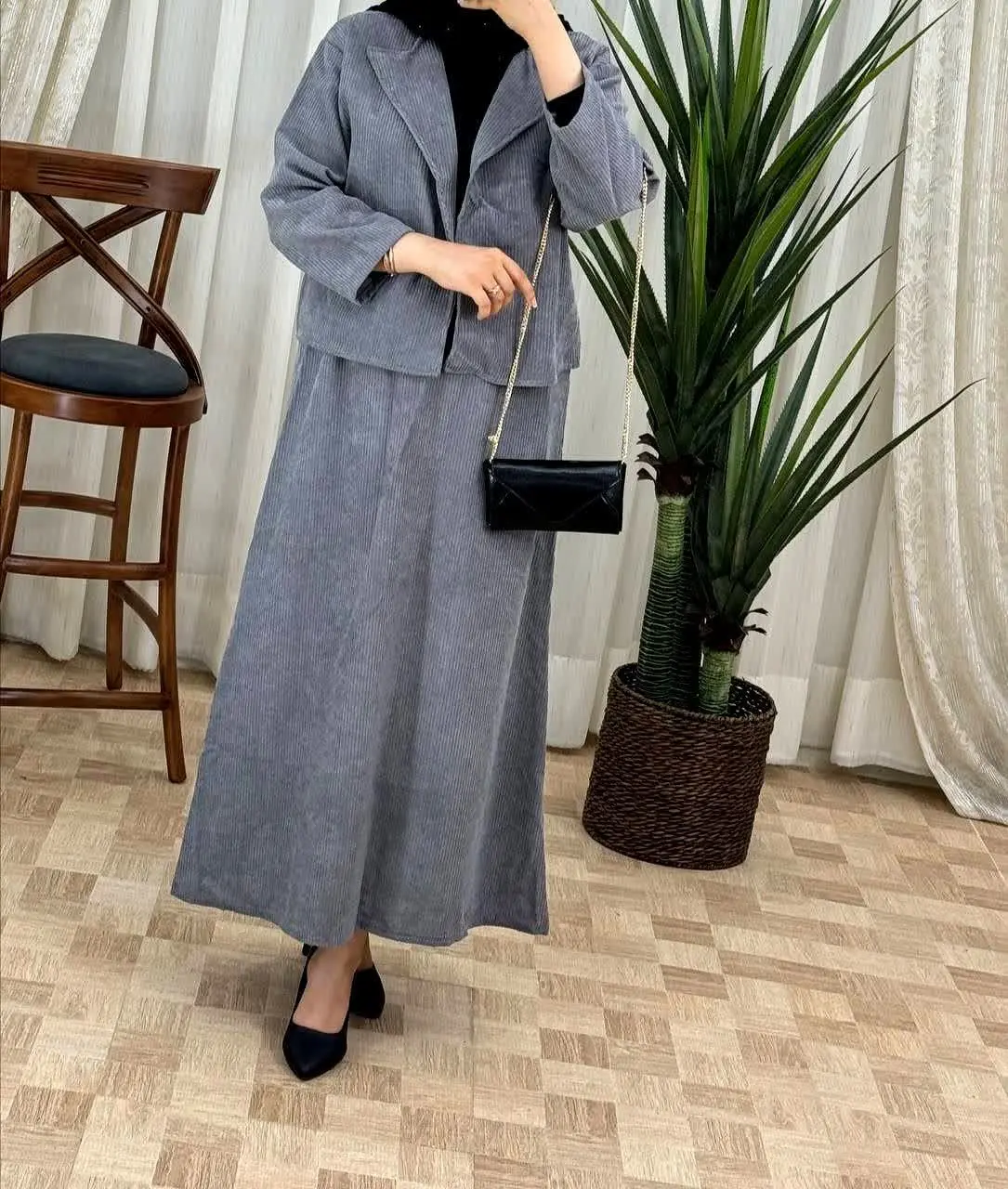 #ست #کت و‌ #دامن مخمل 
