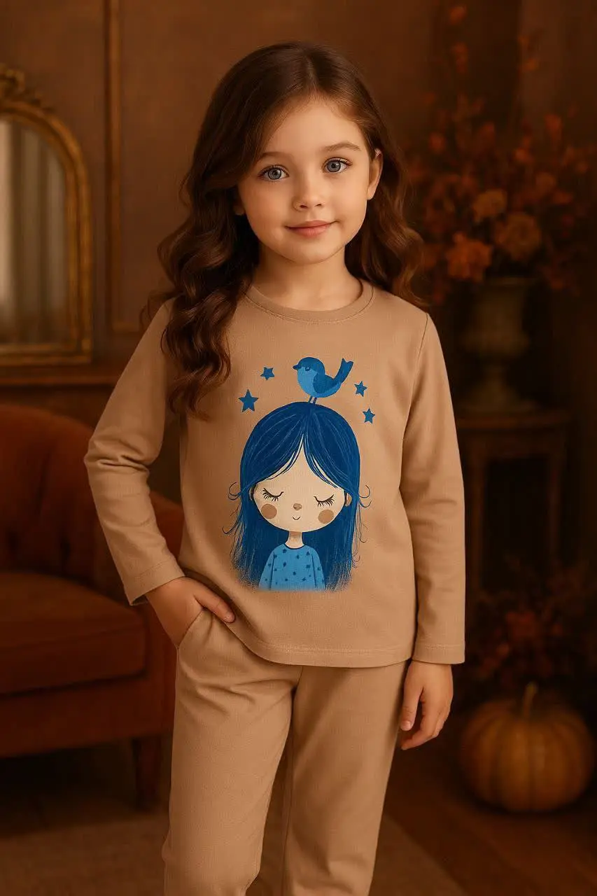 🎄بلوز شلوار بگ کتان چاپ دخت...