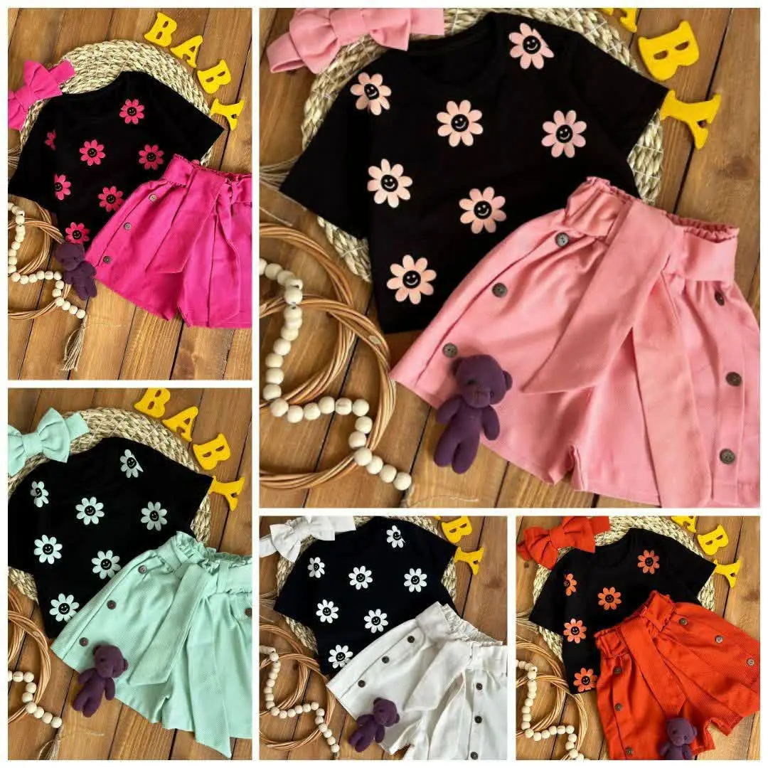 👚نام: کراپ شورتک بابونه با هدبند🌹🌹
