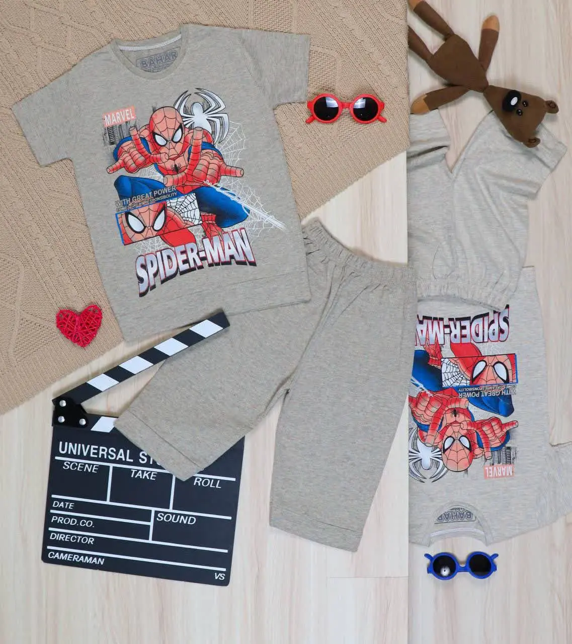 👫تیشرت و شلوارک افکتی چاپ مرد عنکبوتی👫
