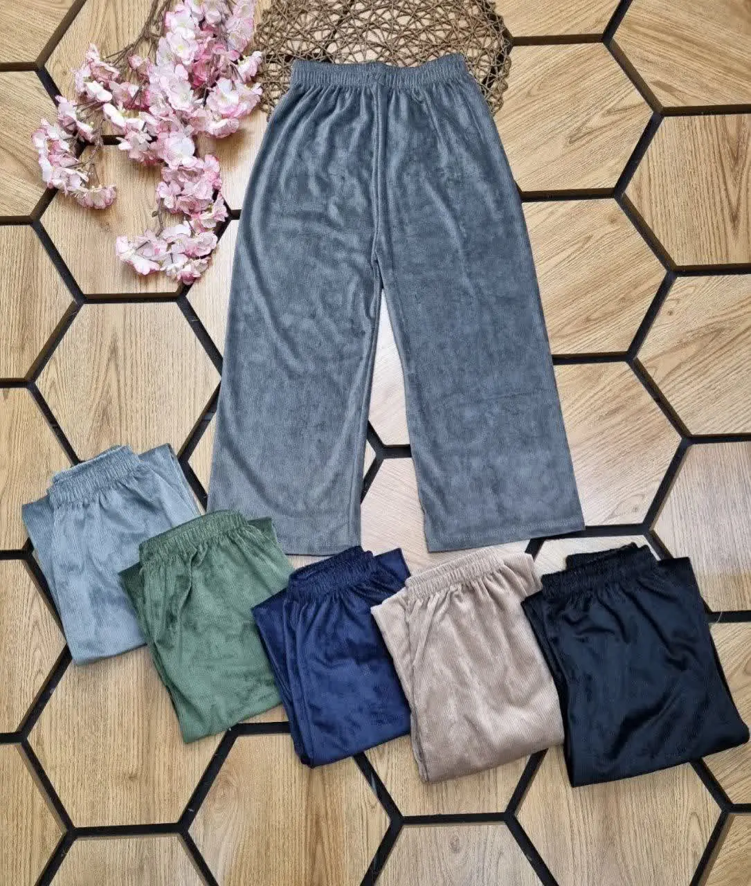 👖شلوار راحتی بگ مخمل دخترانه👩