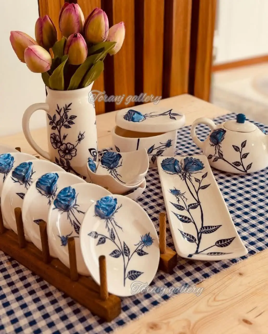 💥ست پذیرایی گل🌹برجسته💥