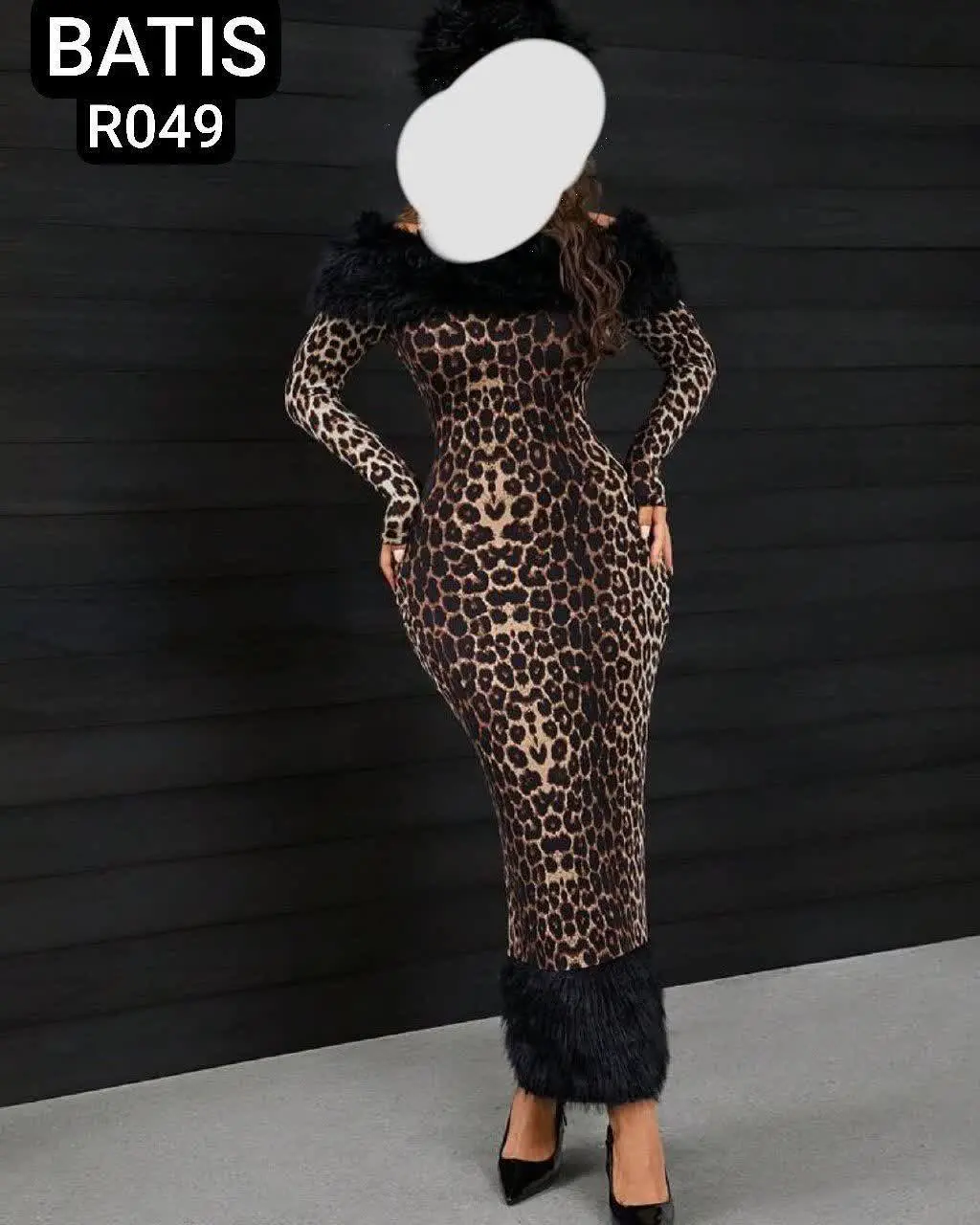 پیراهن پلنگی پشت چاک دار جذ...