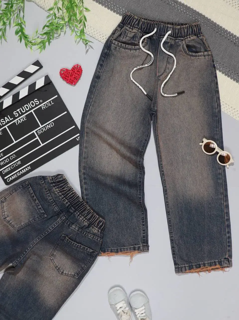 👫شلوار جین دخترانه بگ ساده...