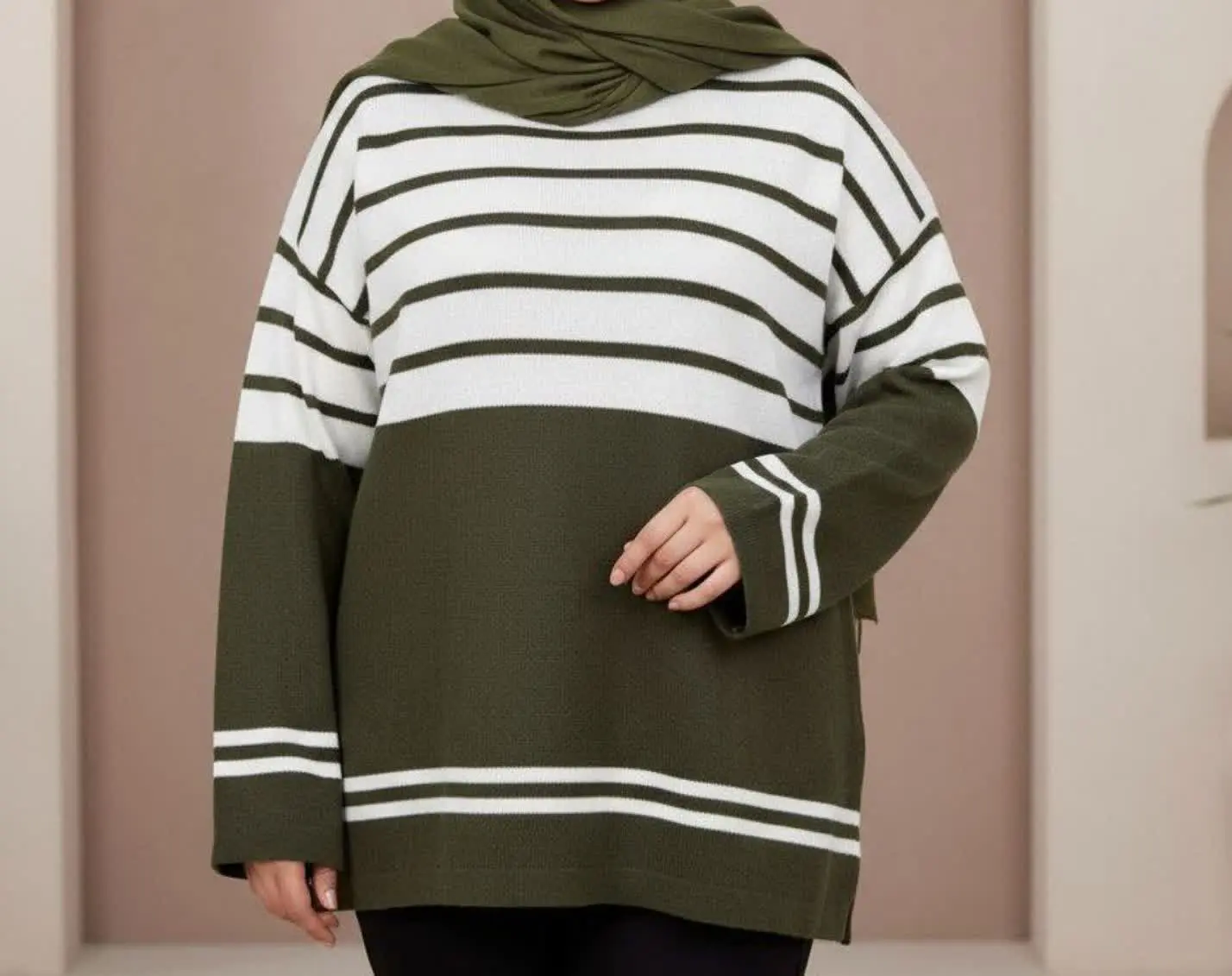 بلوز سایز بزرگ راه راه