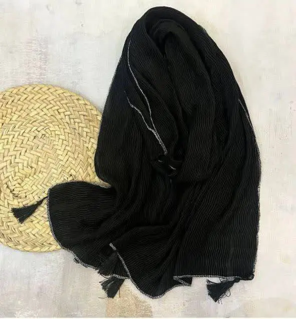 🐝شال پلیسه برشکا مشکی