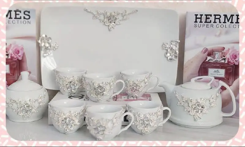 ❤️سرویس۹پارچه چایخوری گل برنزی سیلورا😍😍😍
