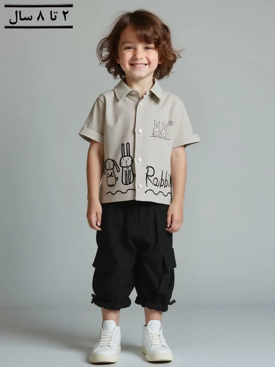 تیشرت شلوارک دخترانه گلدوزی خرگوشی
