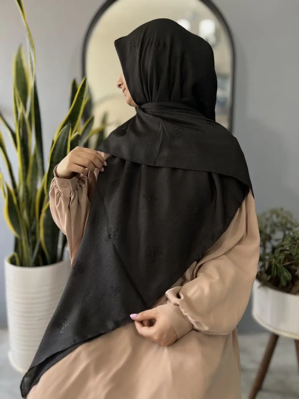 روسری کریستال نگین پاپیون