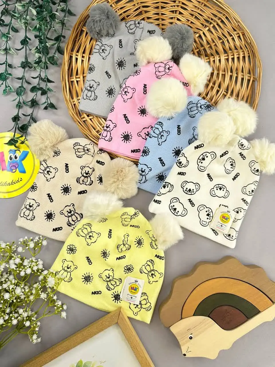 کلاه تریکو پوم پوم تمام چاپ...