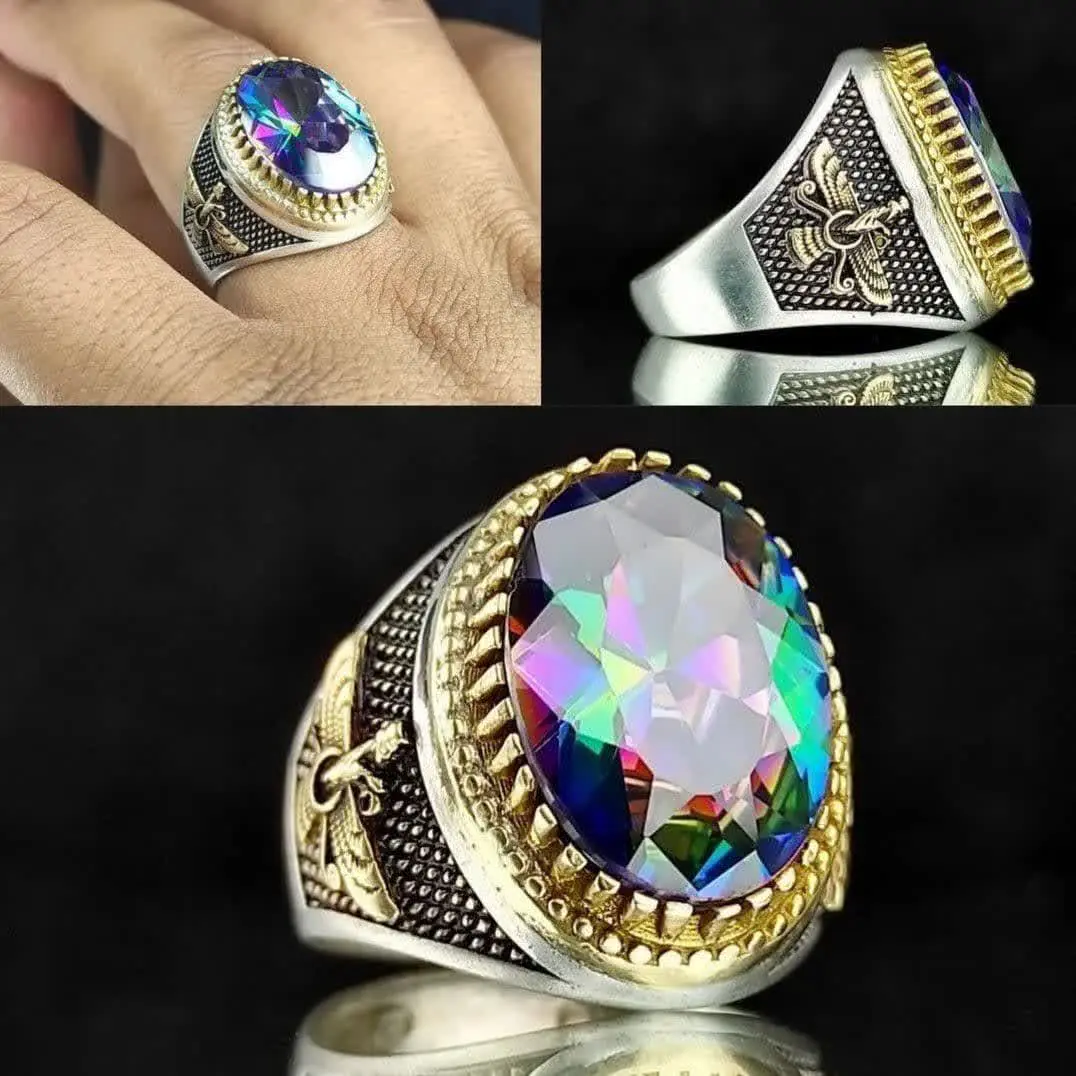 💎انگشتر توپاز ۷ رنگ خاص