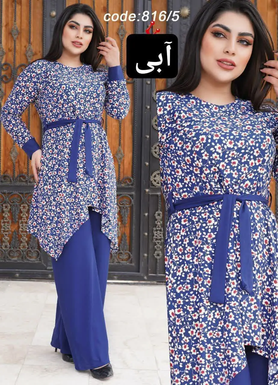 🖋نام: تونیک شلوار کمربندی گلریز ۸۱۶
