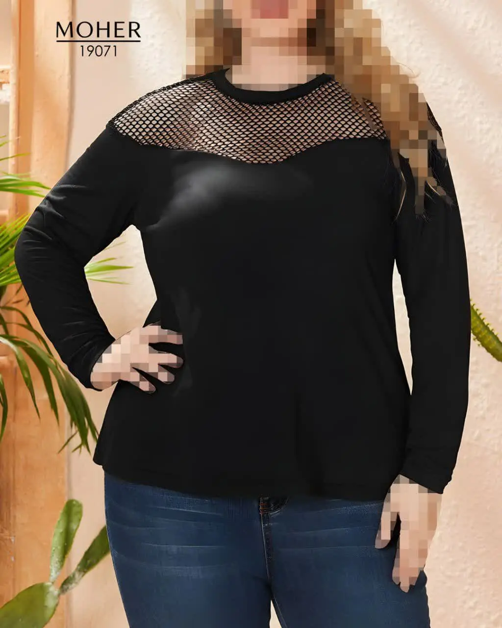 بلوز سایز بزرگ پنبه ای با ی...