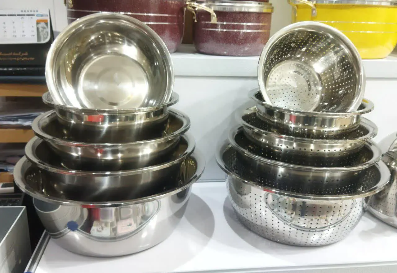 ست لگن و آبکش استیل 
