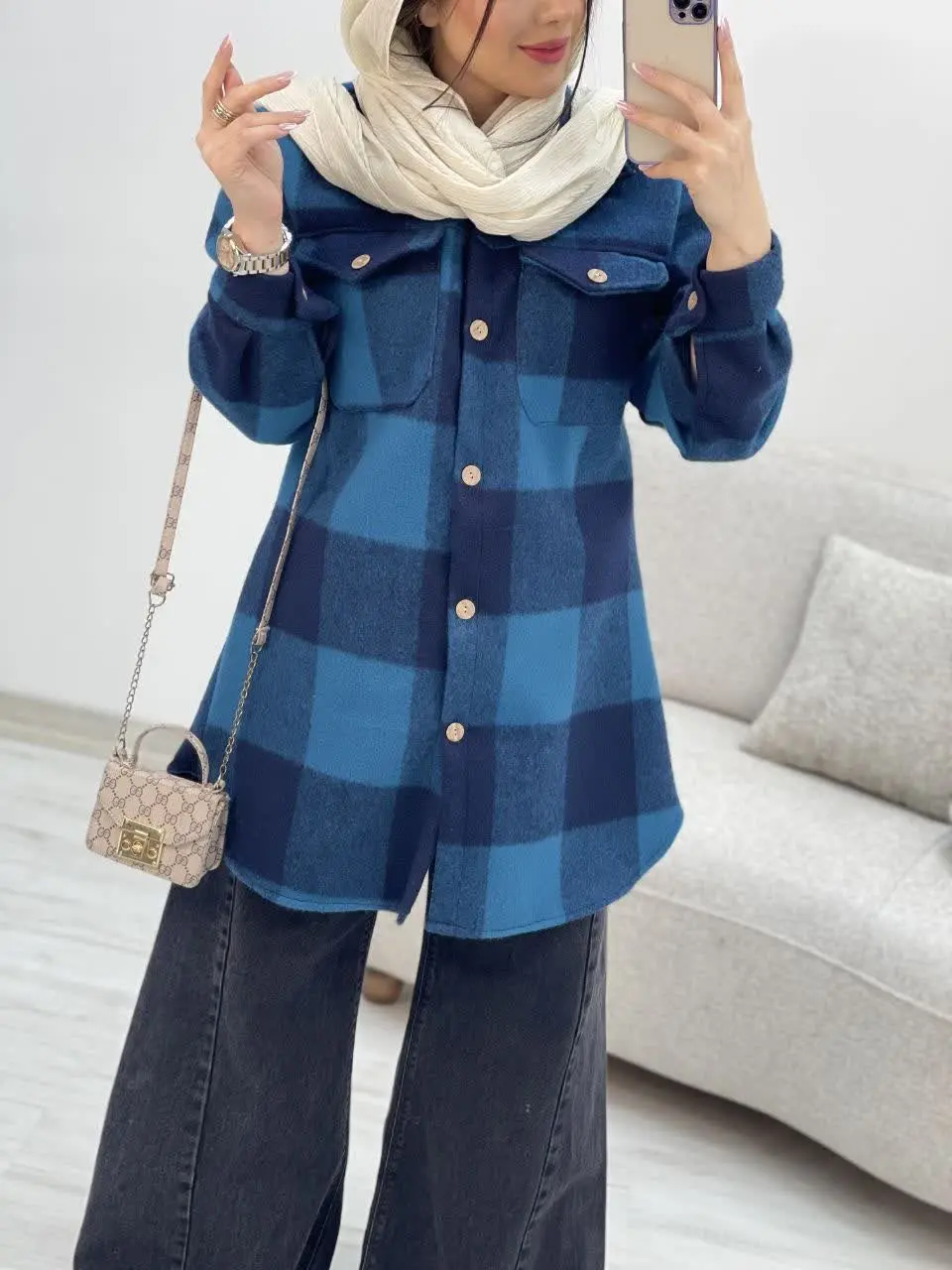 🛍نام: پالتو چهارخونه نیاز🍂