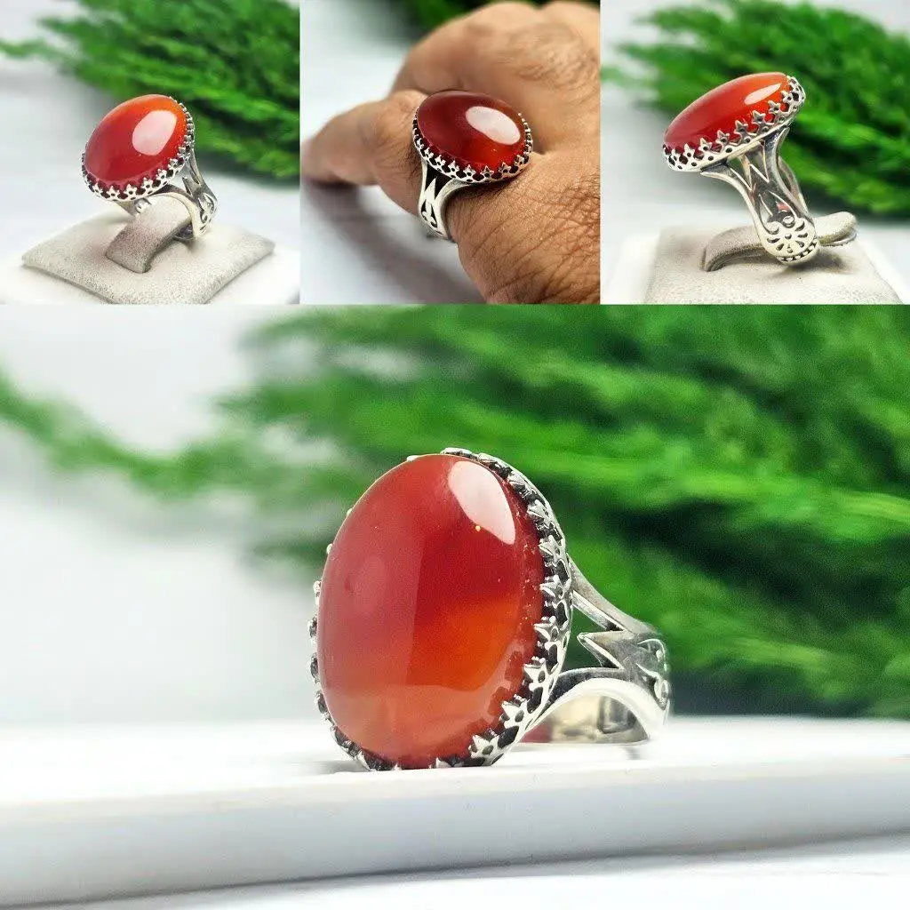 💎انگشتر عقیق سرخ یمن اصل