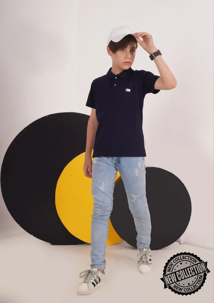 تیشرت تک پسرونه یقه دار پر فروش 
