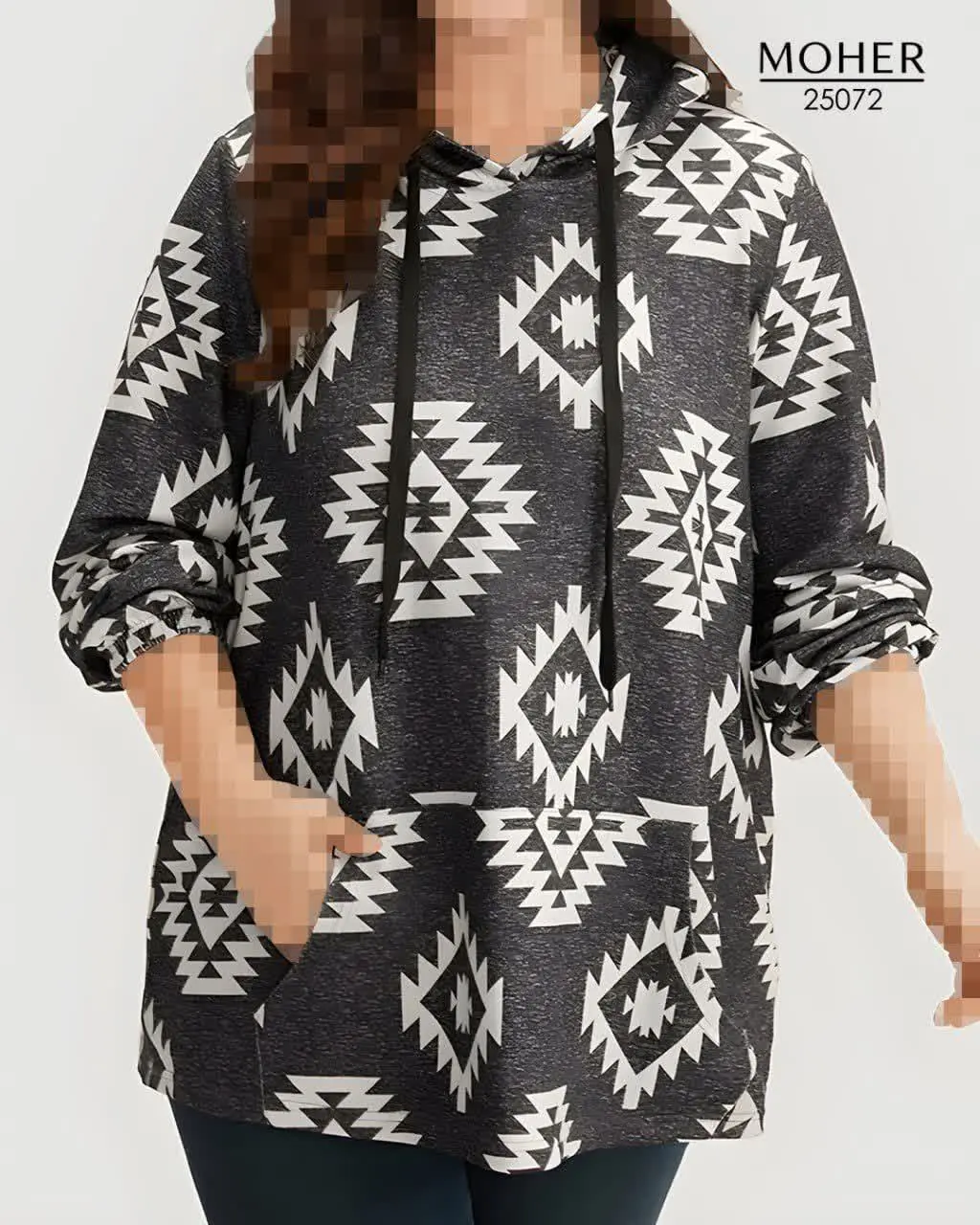 هودی زنانه سایز بزرگ طرح هن...