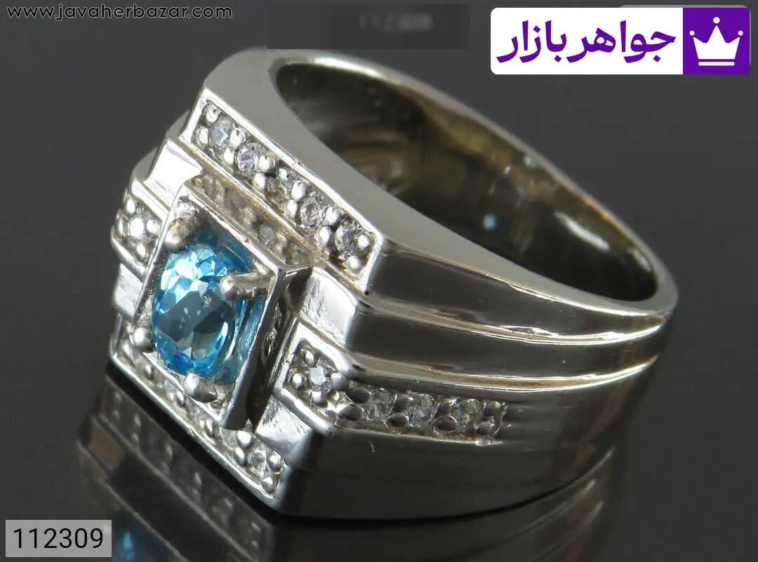 انگشتر نقره پودر سنگ توپاز...