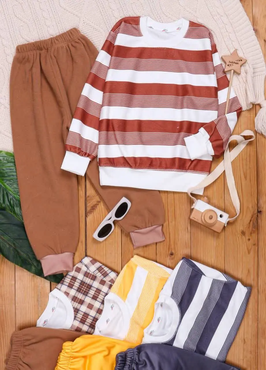 🎄بلوز شلوار راه راه پسرانه...