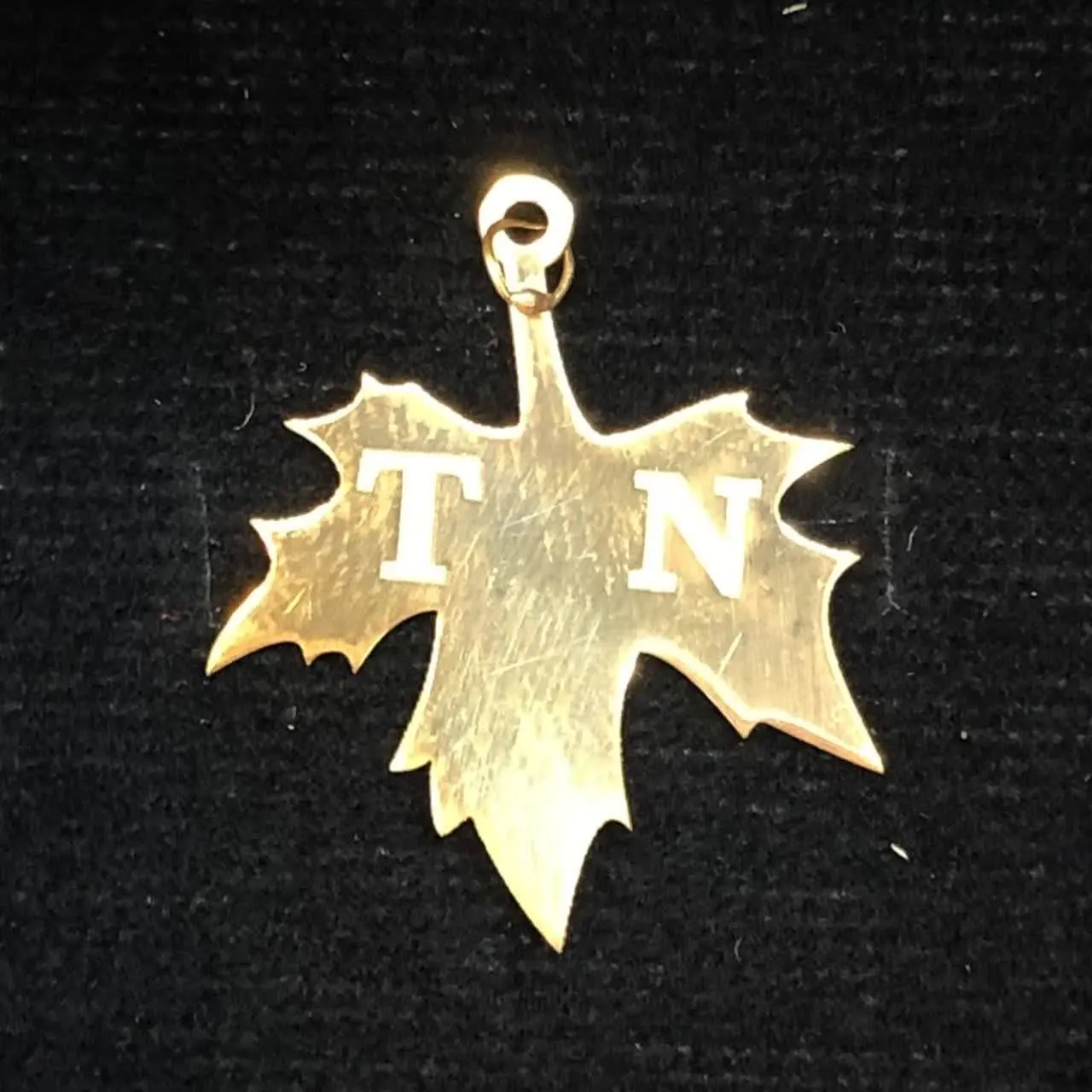 پلاک مینیمال سفارشی مدل برگ T و N 🍁💜
