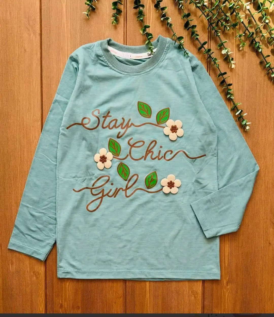 بلوز تک دخترانه سه گل