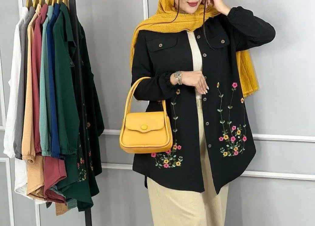 ❤️نام: مانتو مدل لیلیوم🏴 ((ویژه محرم)) 🏴
