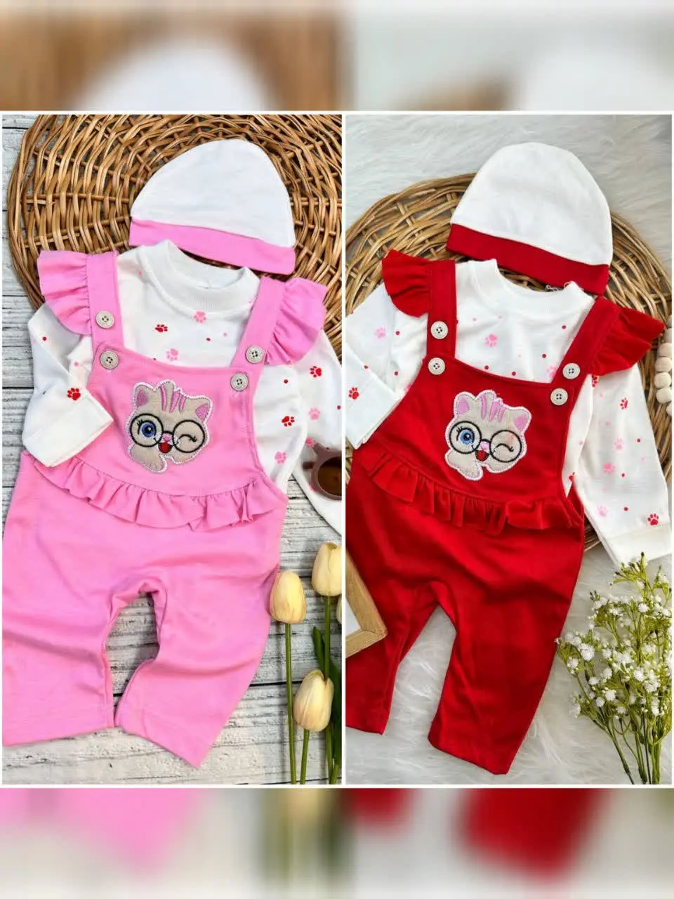 سرهمی پیشبندی گربه چشمک زن نوزادی و کودک کد ۱۱۲۰۶۲ 
