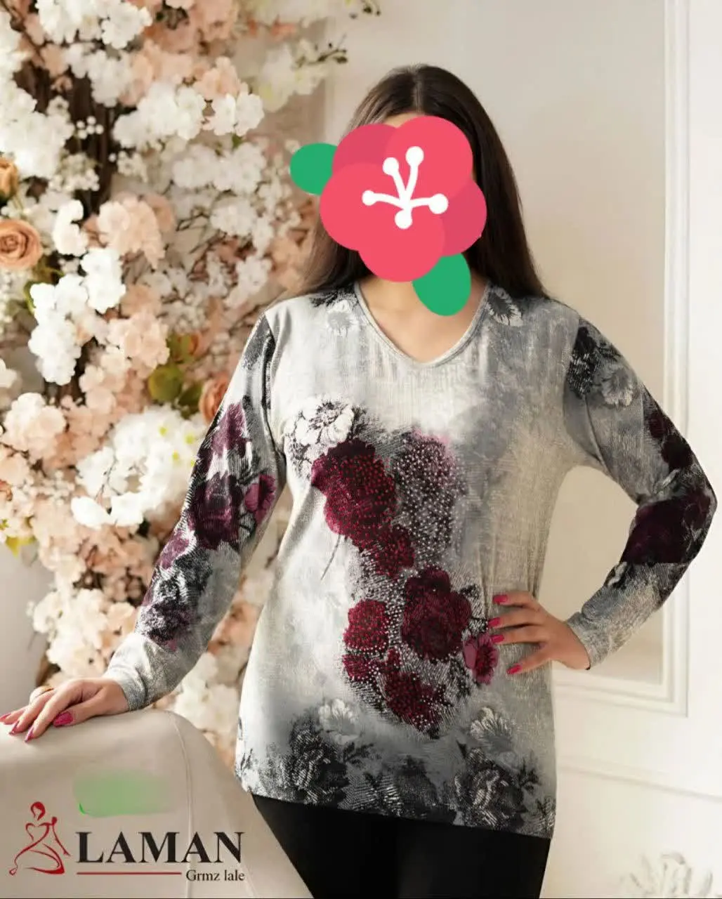 بلوز ترک نخی آستین بلند مارک لامان LAMAN
