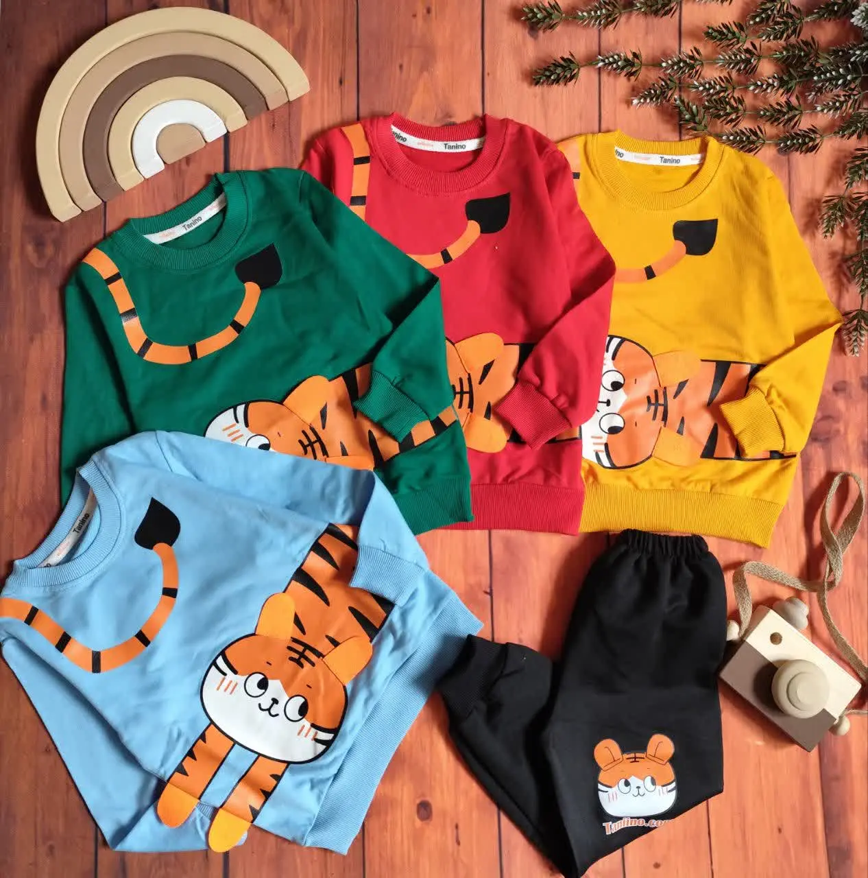 😍ست بلوز و شلوار طرح ببر، ج...