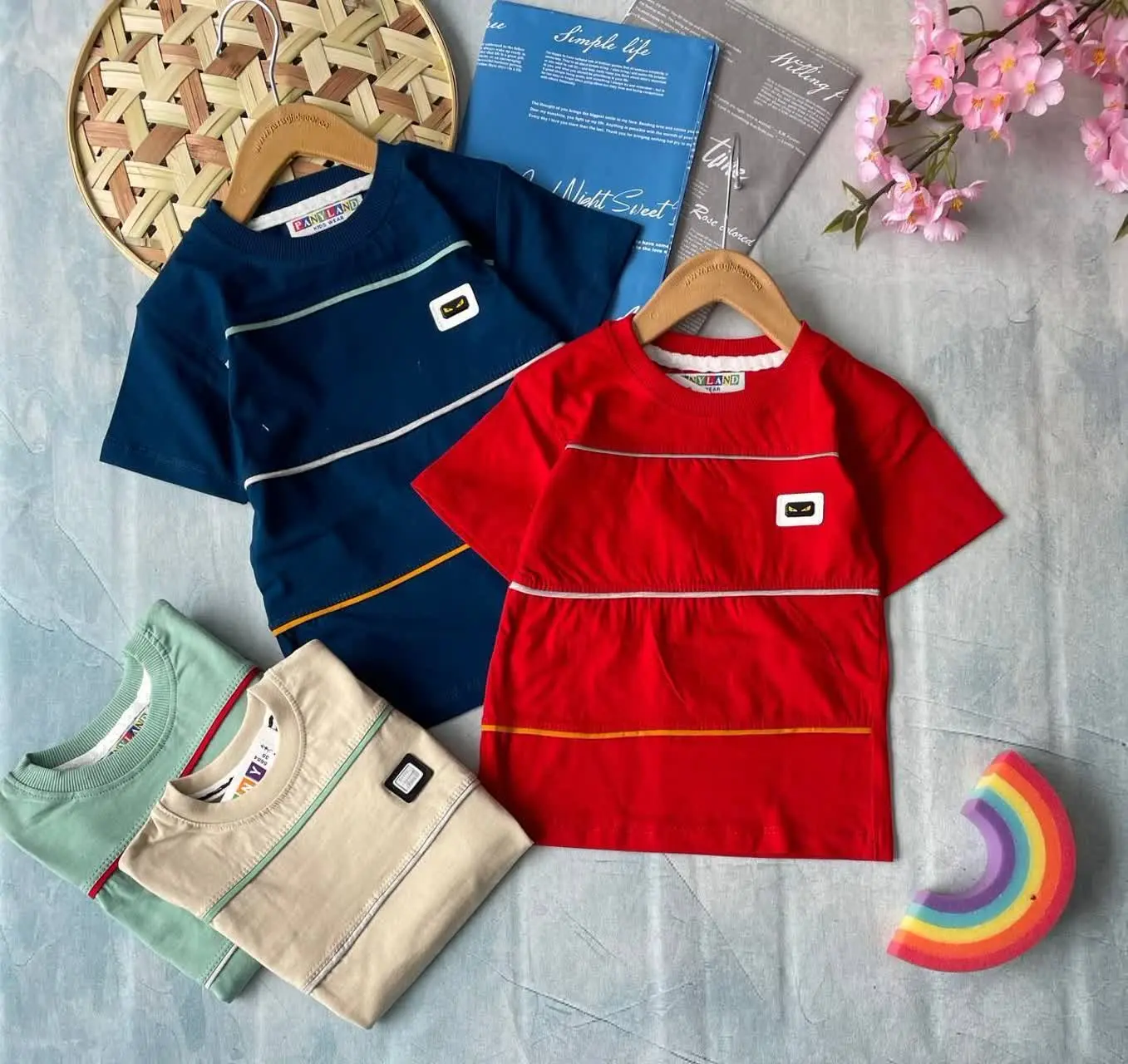 تیشرت تک مغزی دوزی، سایز ۳۵ تا ۵۰ خیلی راحت ست کن برای کل پسرات😍
