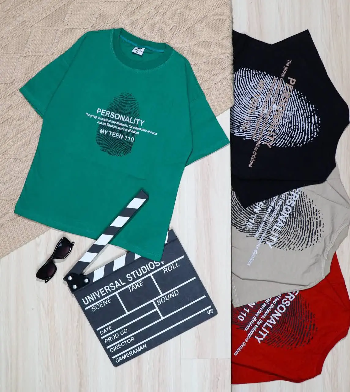 👫تیشرت پسرانه چاپ اثر انگشت 👫
