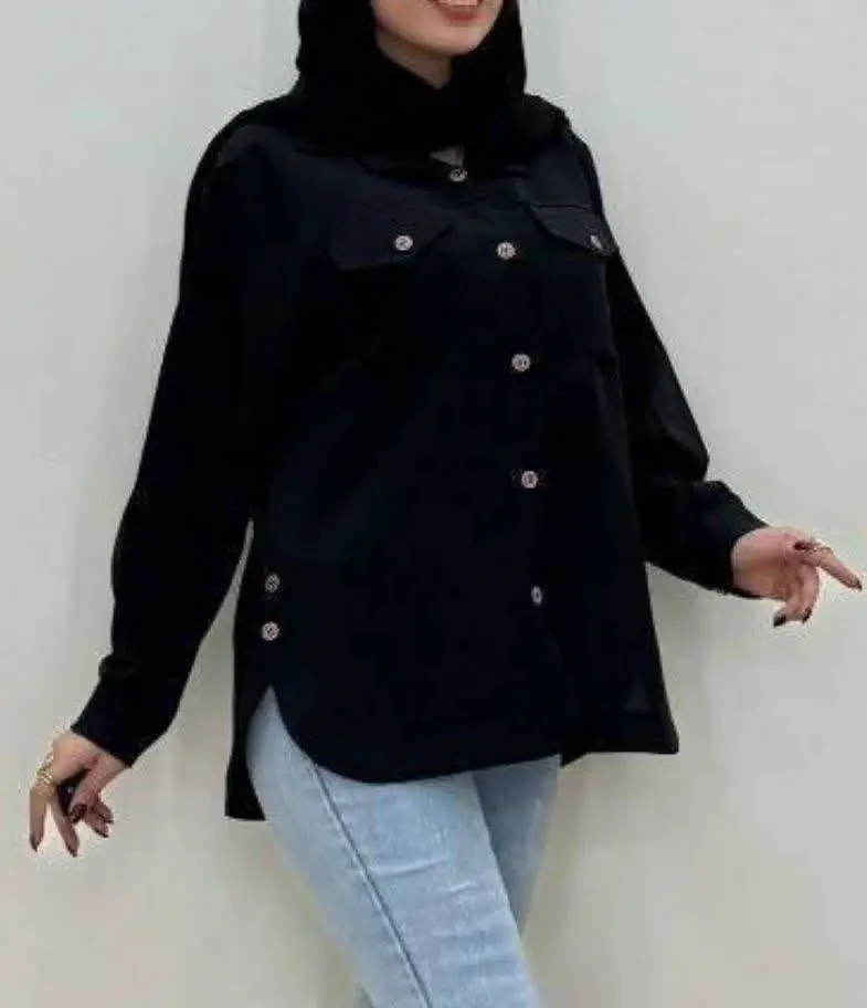 شومیز مانتویی بغل دکمه شانت...