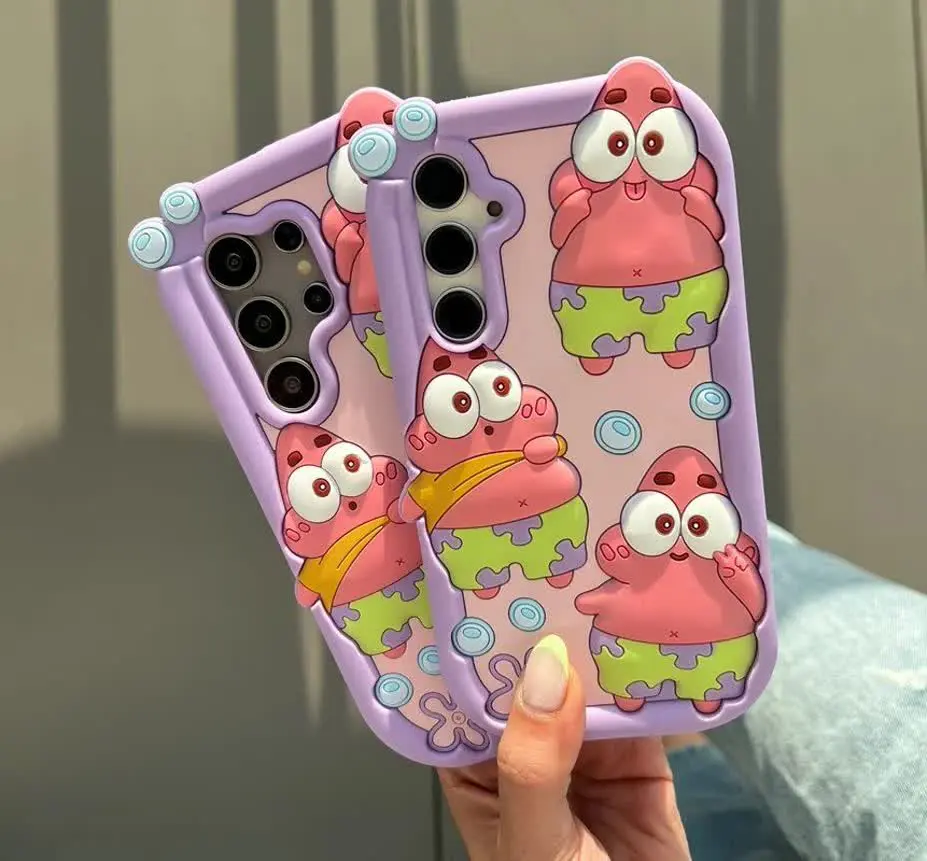 📱مدل قاب: قلب سیلیکونی عروسکی پاتریک در دو رنگ بنفش و صورتی مخصوص انواع #سامسونگ #شیائومی و #آیفون 
